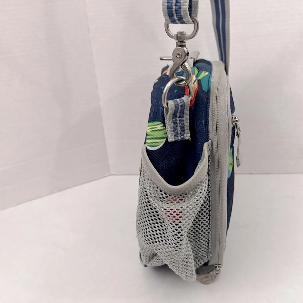 Pottery Barn Kids Mackenzie Space-Themed lunchbox with strap and pouch Navy Blue